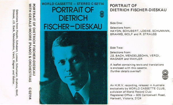 Dietrich Fischer-Dieskau : Portrait Of Dietrich Fischer-Dieskau (Cass, Comp, Club)