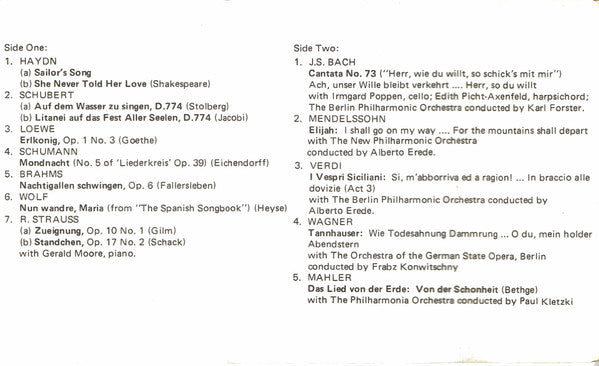 Dietrich Fischer-Dieskau : Portrait Of Dietrich Fischer-Dieskau (Cass, Comp, Club)