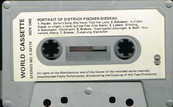 Dietrich Fischer-Dieskau : Portrait Of Dietrich Fischer-Dieskau (Cass, Comp, Club)