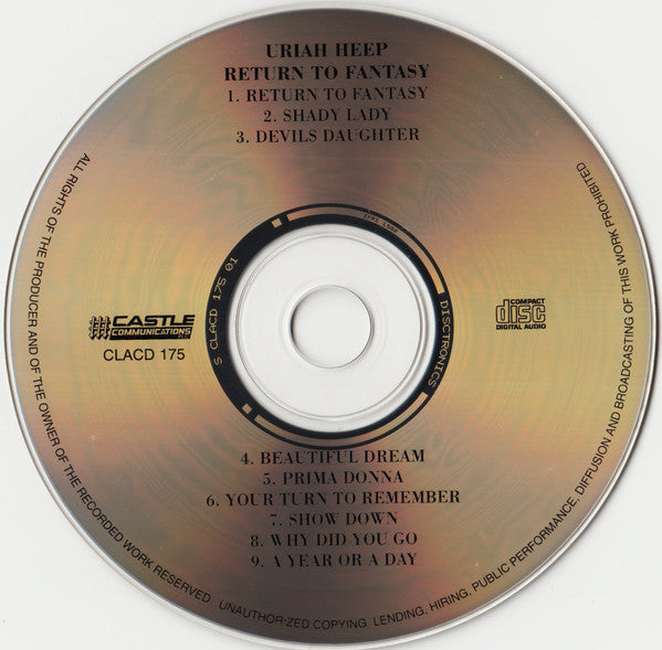 Uriah Heep : Return To Fantasy (CD, Album, RE)