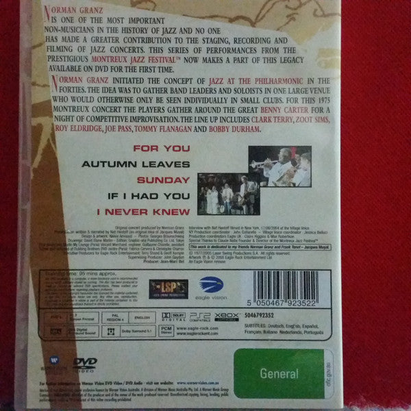 Norman Granz, Benny Carter, Clark Terry, Zoot Sims, Roy Eldridge, Joe Pass, Tommy Flanagan, Bobby Durham : Jazz At The Philharmonic '75 (DVD-V, RM, Multichannel, PAL, Reg)