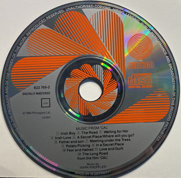 Mark Knopfler : Music By Mark Knopfler From The Film Cal (CD, Album, RP)