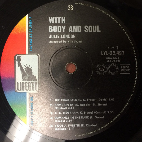Julie London : With Body & Soul (LP, Mono)