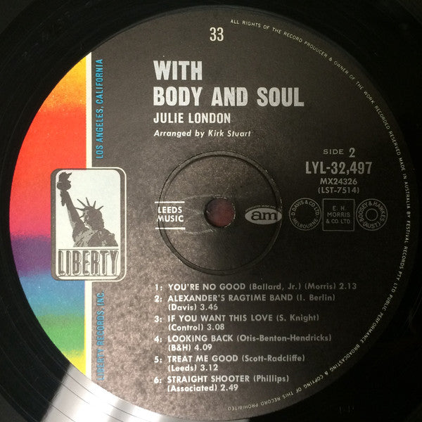 Julie London : With Body & Soul (LP, Mono)
