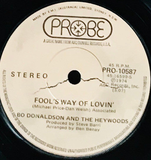 Bo Donaldson & The Heywoods : Who Do You Think You Are / Fool's Way Of Lovin' (7", Single)