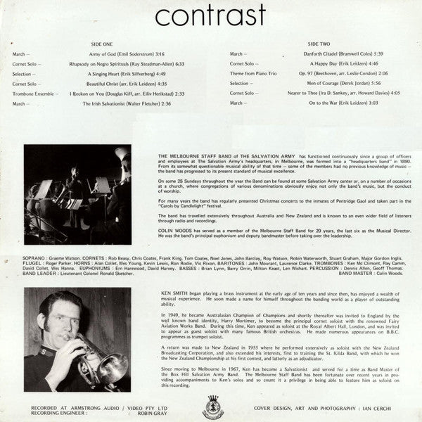 The Melbourne Staff Band of The Salvation Army : Contrast (LP, Album)