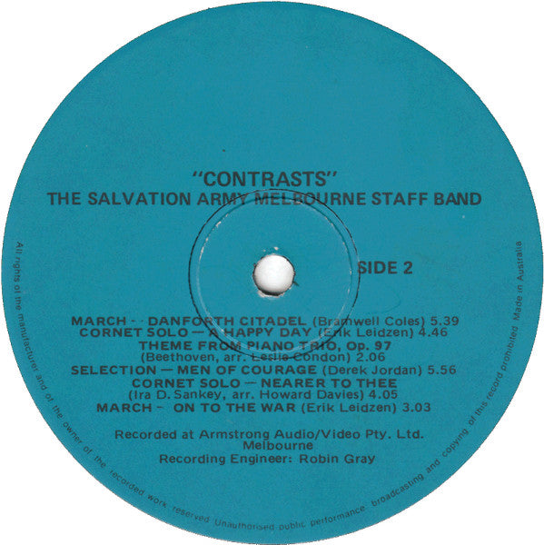 The Melbourne Staff Band of The Salvation Army : Contrast (LP, Album)