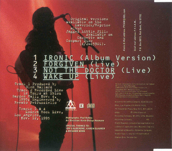 Alanis Morissette : Ironic (CD, Single, Ltd)