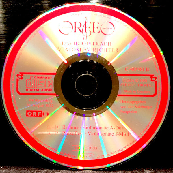 David Oistrach, Sviatoslav Richter, Johannes Brahms, Sergei Prokofiev : Violinsonate A-Dur Op.100 / Violinsonate F-Moll Op.80 (CD)