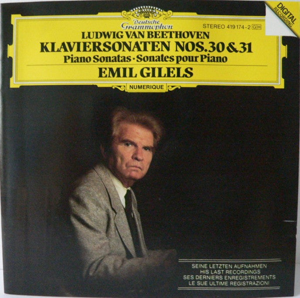 Ludwig van Beethoven / Emil Gilels : Klaviersonaten Nos. 30 & 31 = Piano Sonatas = Sonates Pour Piano (CD, Album)