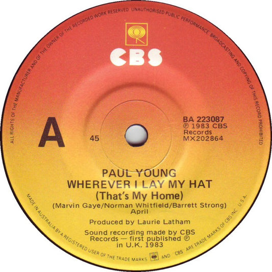 Paul Young : Wherever I Lay My Hat (7", Single)