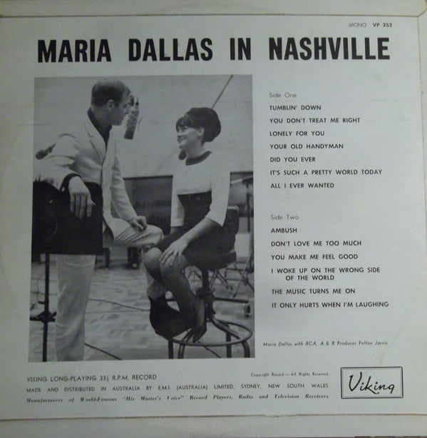 Maria Dallas : Maria Dallas In Nashville (LP, Album, Mono)