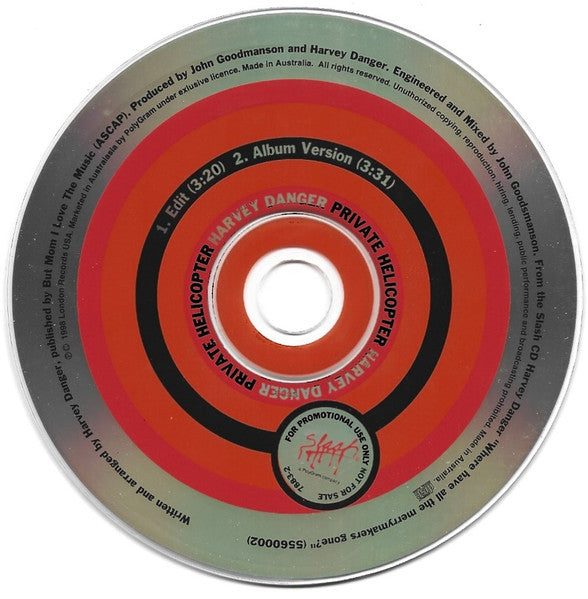Harvey Danger (2) : Private Helicopter (CD, Single, Promo)