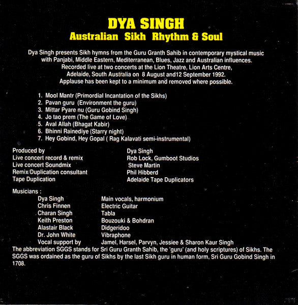 Dya Singh : Australian Sikh Rhythm & Soul (CD, Album)