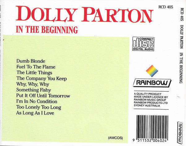 Dolly Parton : In The Beginning (CD, Comp)