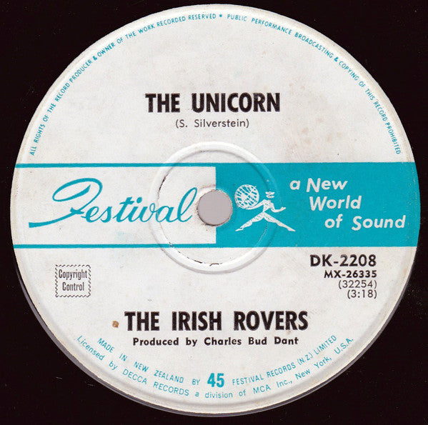 The Irish Rovers : The Unicorn (7", Single)