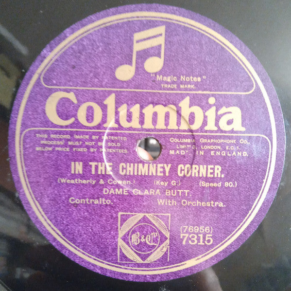 Clara Butt : The Old Folks At Home / In The Chimney Corner (Shellac, 12", 80 RPM)