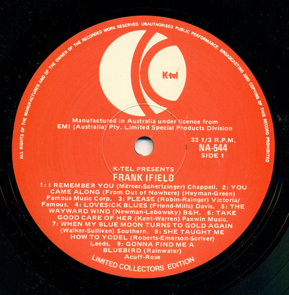 Frank Ifield : Presents His 18 Greatest Hits (LP, Comp)