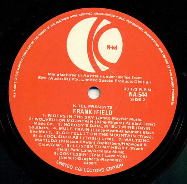 Frank Ifield : Presents His 18 Greatest Hits (LP, Comp)