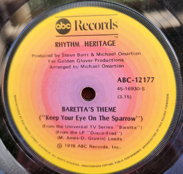 Rhythm Heritage : Barretta's Theme (Keep Your Eye On The Sparrow) / My Cherie Amour (7")
