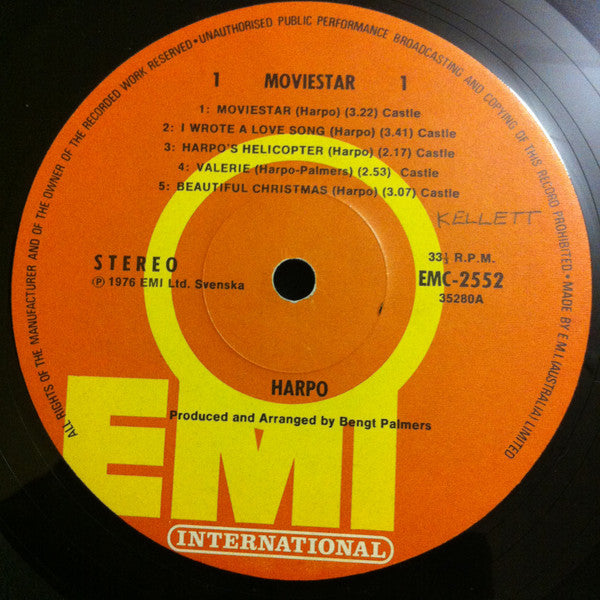 Harpo : Moviestar (LP, Album)