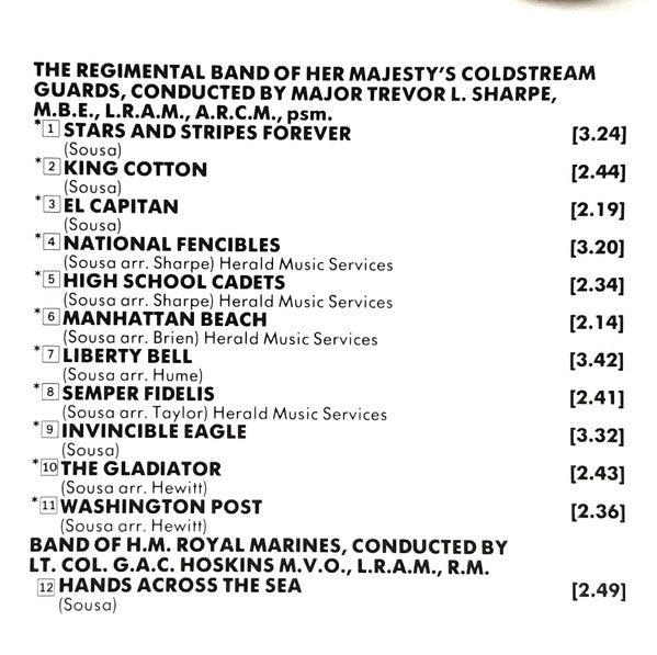 Sousa*, Coldstream Guards, Royal Marines* : Military Marches Of Sousa (CD, Comp)