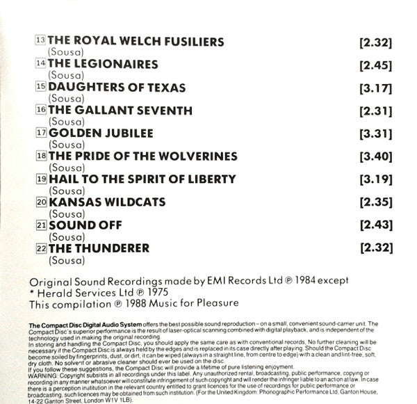 Sousa*, Coldstream Guards, Royal Marines* : Military Marches Of Sousa (CD, Comp)