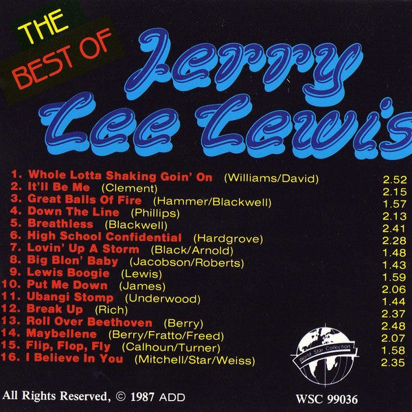 Jerry Lee Lewis : The Best Of (CD, Comp, Unofficial, ADD)