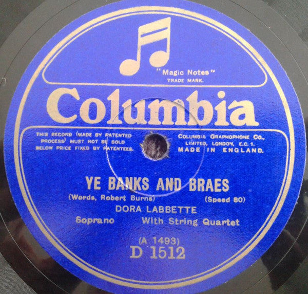 Dora Labbette : Ye Banks And Braes / The Flowers Of The Forest (Shellac, 10", 80 RPM)