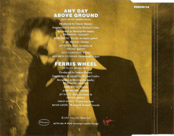 James Reyne : Any Day Above Ground (CD, Single)