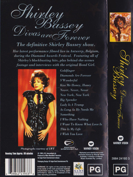 Shirley Bassey : Divas Are Forever (VHS)