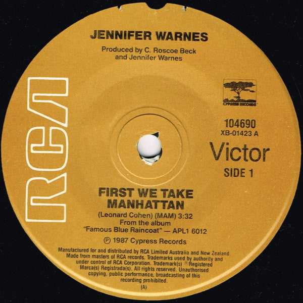 Jennifer Warnes : First We Take Manhattan (7", Single)