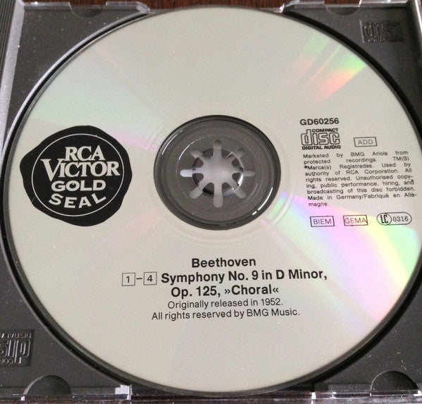 Ludwig van Beethoven - Eileen Farrell, Nan Merriman, Jan Peerce, Norman Scott, Arturo Toscanini, NBC Symphony Orchestra : Symphony No. 9 (CD, Album, Mono, RE, RM)