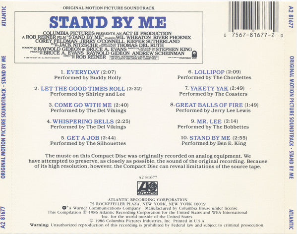 Various : Stand By Me (Original Motion Picture Soundtrack) (CD, Comp, Club)