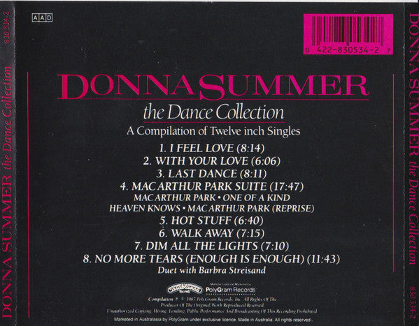 Donna Summer : The Dance Collection (A Compilation Of Twelve Inch Singles) (CD, Comp)