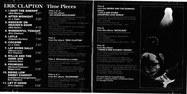 Eric Clapton : Time Pieces - The Best Of Eric Clapton (CD, Comp)