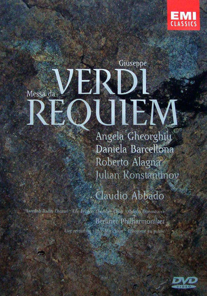 Giuseppe Verdi / Angela Gheorghiu, Daniela Barcellona, Roberto Alagna, Julian Konstantinov, Claudio Abbado, Radiokören · Eric Ericsons Kammarkör · Orfeón Donostiarra, Berliner Philharmoniker : Messa Da Requiem (Live Recording) (DVD-V, Copy Prot., Multichannel, PAL)