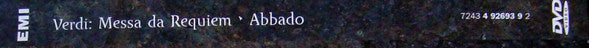 Giuseppe Verdi / Angela Gheorghiu, Daniela Barcellona, Roberto Alagna, Julian Konstantinov, Claudio Abbado, Radiokören · Eric Ericsons Kammarkör · Orfeón Donostiarra, Berliner Philharmoniker : Messa Da Requiem (Live Recording) (DVD-V, Copy Prot., Multichannel, PAL)