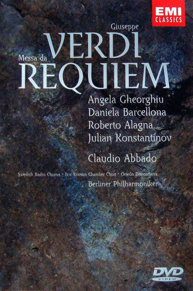 Giuseppe Verdi / Angela Gheorghiu, Daniela Barcellona, Roberto Alagna, Julian Konstantinov, Claudio Abbado, Radiokören · Eric Ericsons Kammarkör · Orfeón Donostiarra, Berliner Philharmoniker : Messa Da Requiem (Live Recording) (DVD-V, Copy Prot., Multichannel, PAL)