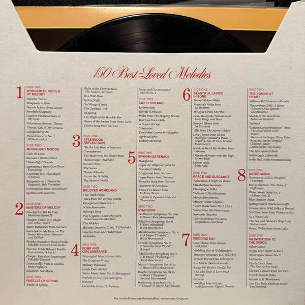 Various : 150 Best Loved Melodies (A Feast Of Glorious Orchestral Gems From The Classics) (8xLP, Comp + Box)