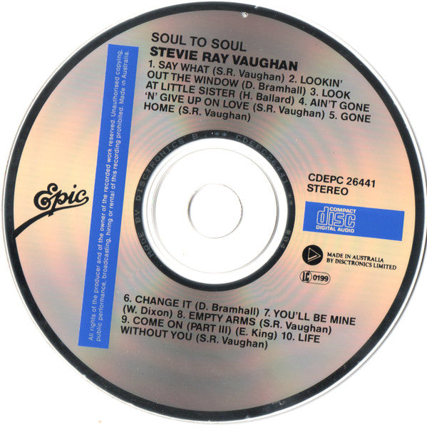 Stevie Ray Vaughan And Double Trouble* : Soul To Soul (CD, Album, RE)