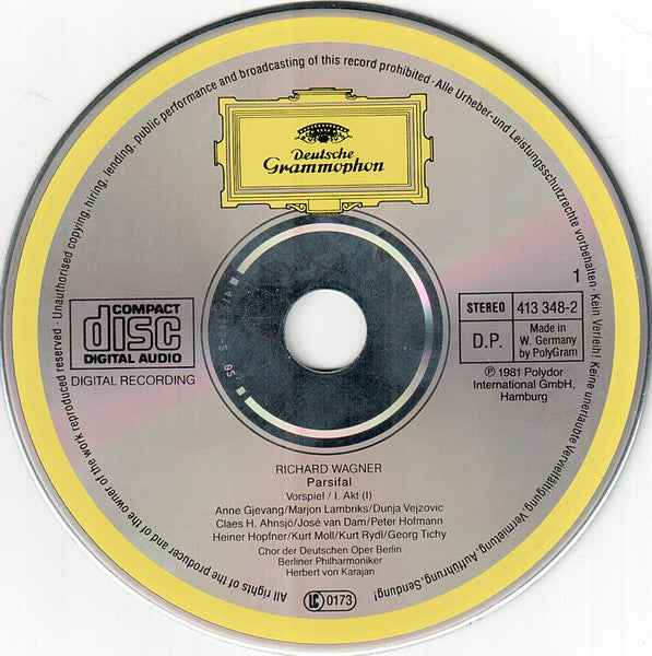 Richard Wagner, Peter Hofmann · Dunja Vejzović · Kurt Moll · José van Dam · Siegmund Nimsgern · Victor von Halem · Chor Der Deutschen Oper Berlin · Berliner Philharmoniker · Herbert von Karajan : Parsifal (4xCD, Album, RE + Box, Sli)