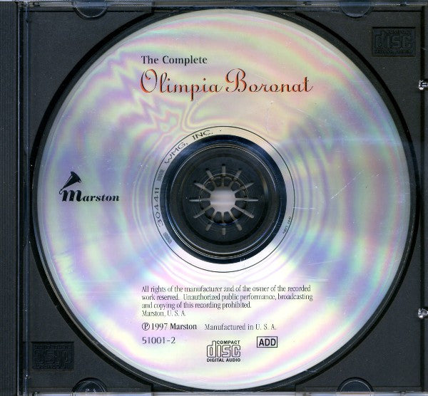Olimpia Boronat : The Complete Olimpia Boronat (CD, Comp, Mono, RM)
