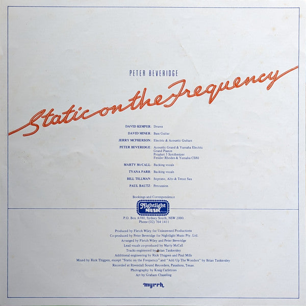 Peter Beveridge : Static On The Frequency (LP, Album)