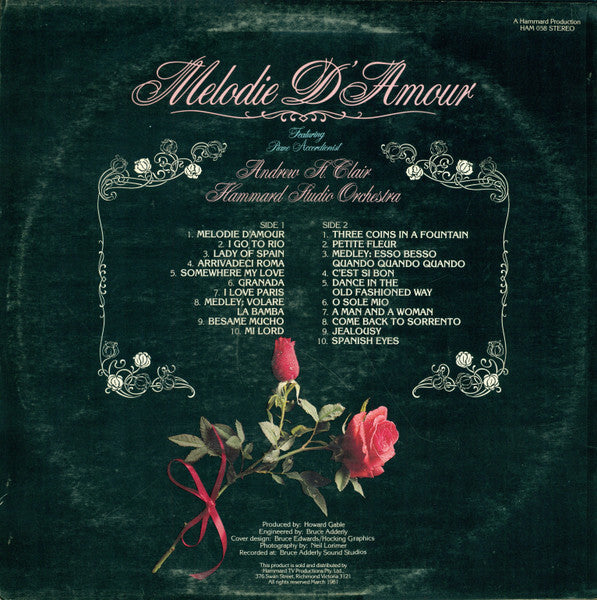 Andrew St. Clair And Orchestra And The Hammard Studio Orchestra : Melodie D'Amour (LP)