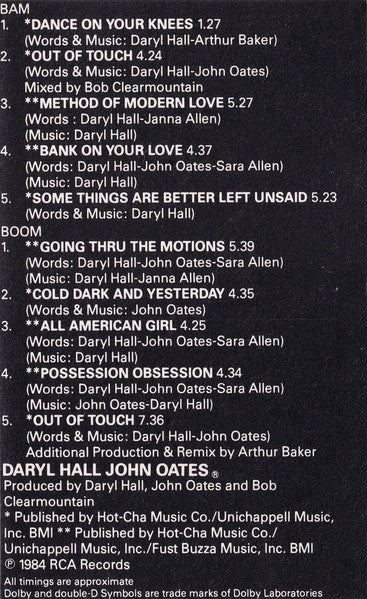 Daryl Hall & John Oates : Big Bam Boom (Cass, Album)