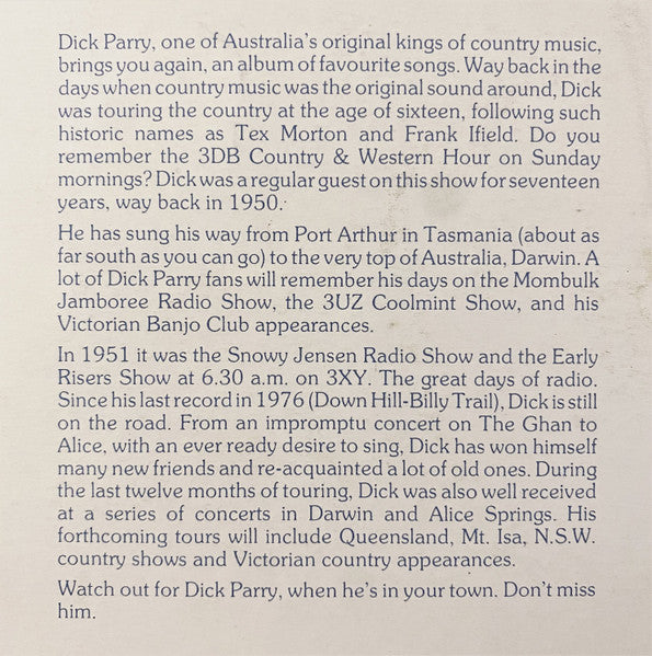 Dick Parry (2) : Country Memories (LP, Album)