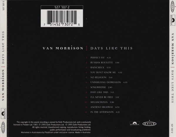 Van Morrison : Days Like This (CD, Album, Dis)