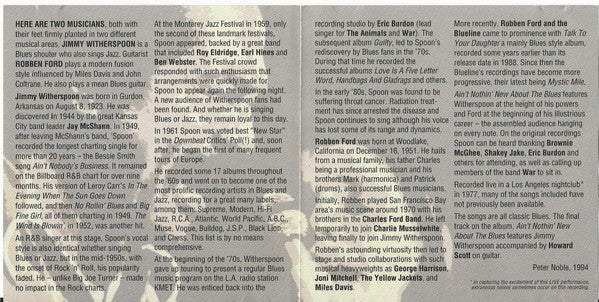 Jimmy Witherspoon With Robben Ford : Ain't Nothin' New About The Blues (CD, Album)