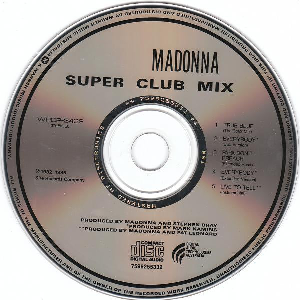 Madonna : True Blue (Super Club Mix) (CD, EP, Comp, RE)
